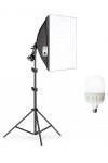 Deyatech Softbox 50 x 70 cm Tek Duylu Sürekli Video Işık Seti 20 watt led lamba Deyatech Softbox 50 x 70 cm Tek Duylu Sürekli Video Işık Seti 20 watt led lamba