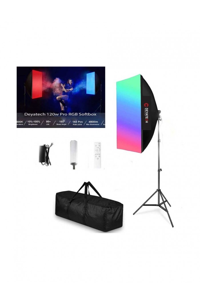 Deyatech 120W Rgb Softbox 60X90CM 3000-5500K LED Video ve Fotoğraf Çekim Işıgı Renkli Işık