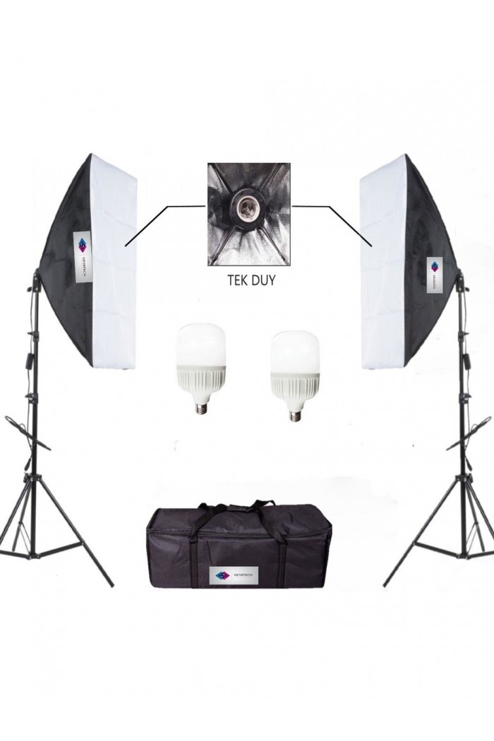 Deyatech Softbox 50X70 Sürekli Video Işık Tekduylu Çiftli 6500 Kl. LED Işık Ikili Işık Set 20 Watt Led Lamba Deyatech Softbox 50X70 Sürekli Video Işık Tekduylu Çiftli 6500 Kl. LED Işık Ikili Işık Set 20 Watt Led Lamba