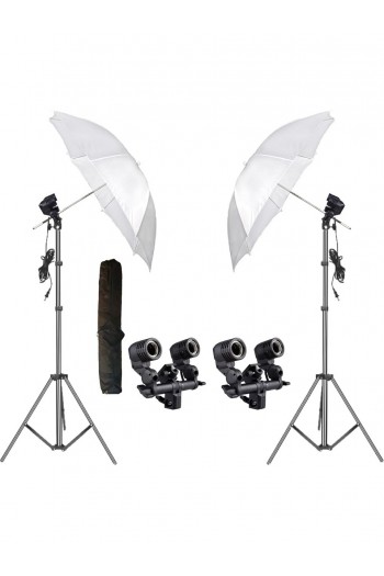 Deyatech 2'li Sabit Beyaz Şemsiye Işık Seti 2 Duylu Double Holder Umbrella Youtube Video ve Fotoğraf